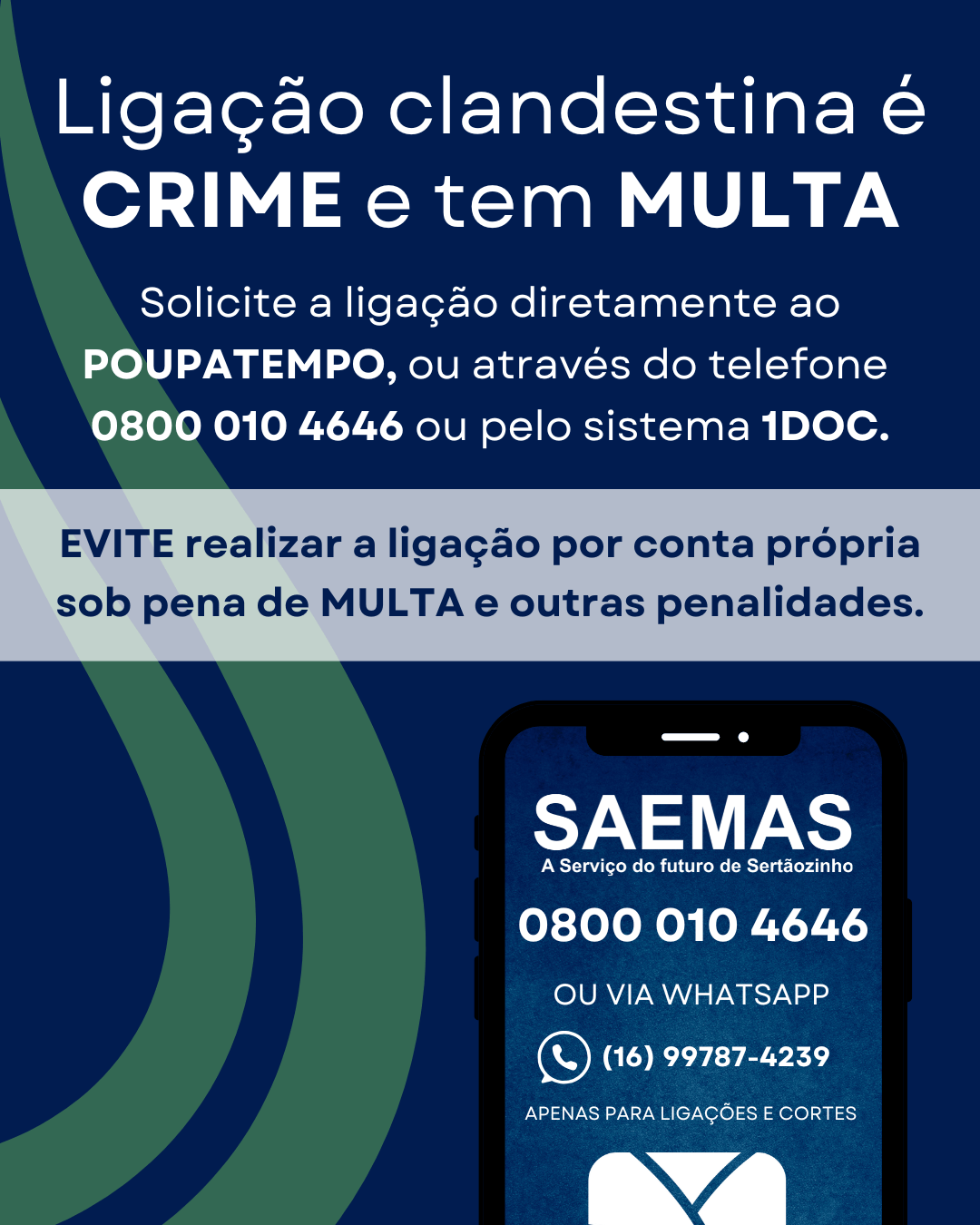 SAEMAS INICIA CAMPANHA CONTRA LIGA&Ccedil;&Otilde;ES CLANDESTINAS EM SERT&Atilde;OZINHO