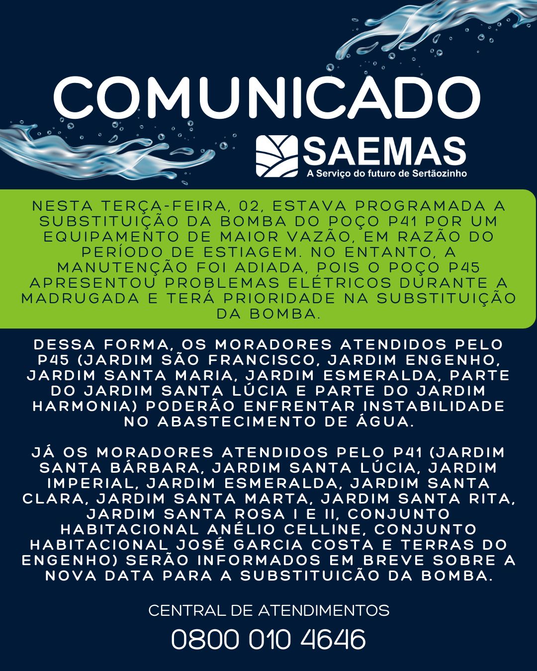 INSTABILIDADE NO ABASTECIMENTO