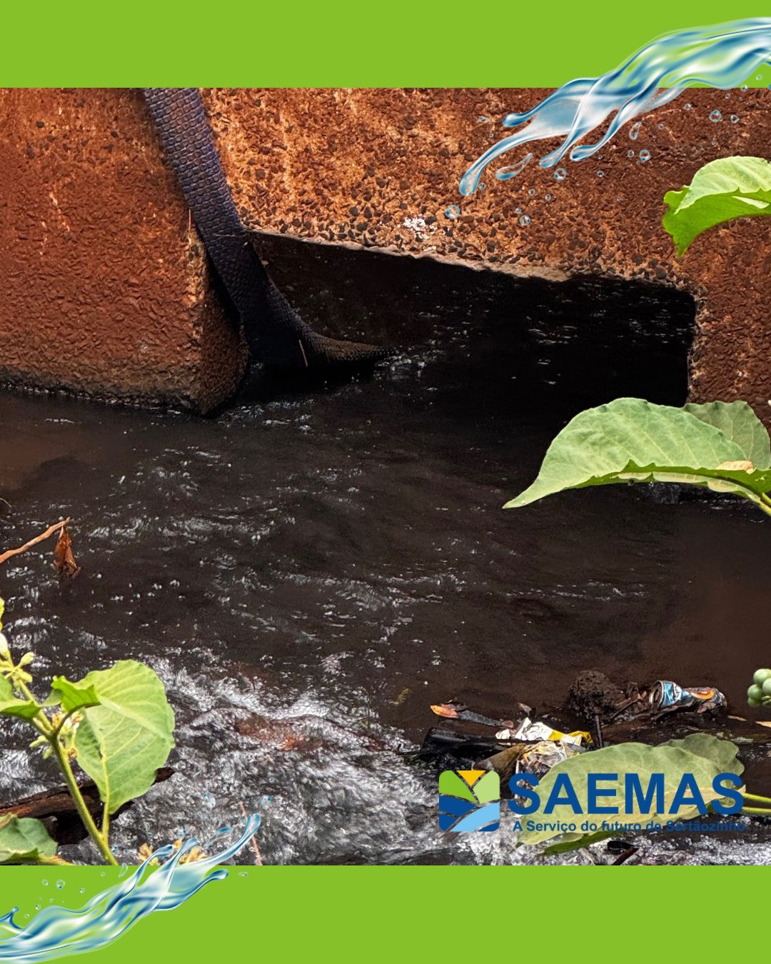 SAEMAS realiza interven&ccedil;&atilde;o no C&oacute;rrego Norte para pesquisa sobre esgoto.