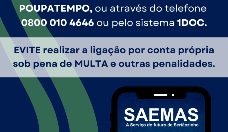 SAEMAS INICIA CAMPANHA CONTRA LIGAÇÕES CLANDESTINAS EM SERTÃOZINHO