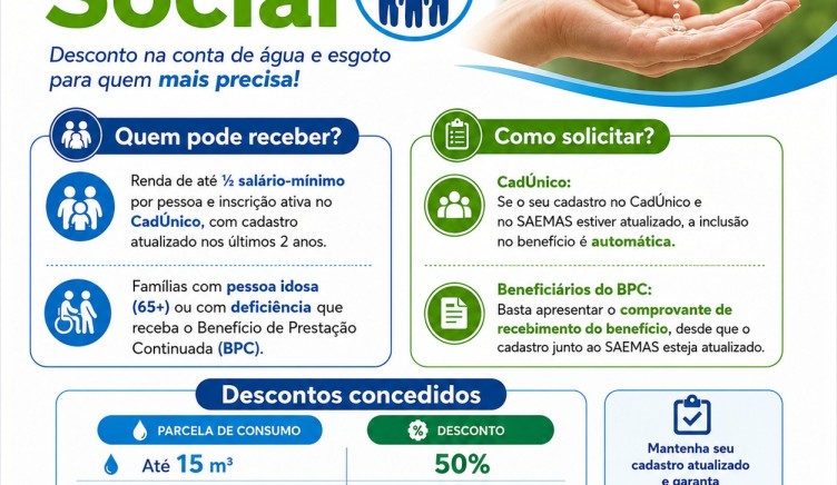 Tarifa Social: um benefício que pode fazer diferença para aqueles que mais precisam
